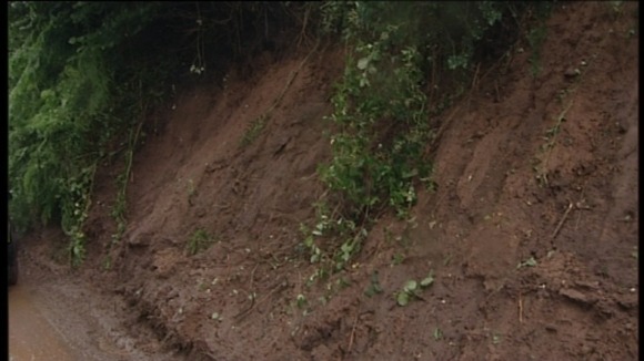 Landslip in Failand, North Somerset