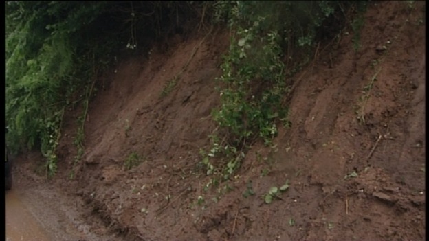 Landslip in Failand, North Somerset