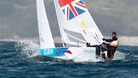 ain Percy and Andrew Simpson of Great Britain sail during the Star Men's Keelboat race