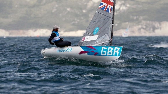 Ben Ainslie sailing in Finn class
