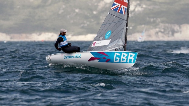 Ben Ainslie sailing in Finn class