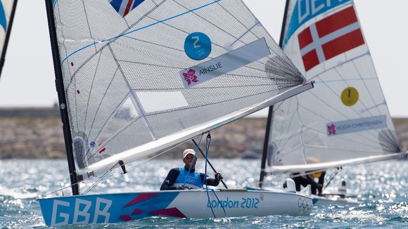 Great Britain's Ben Ainslie and Denmark's Jonas Hogh-Christensen