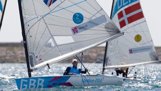 Great Britain's Ben Ainslie and Denmark's Jonas Hogh-Christensen