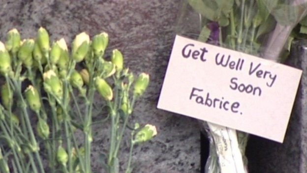 Get well messages for Fabrice Muamba at the Reebok Stadium