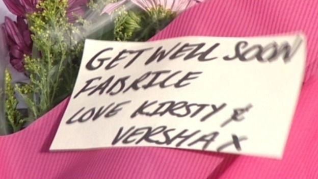 Get well wishes for Muamba at the Reebok Stadium