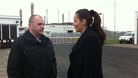 Alcan worker Paul Scott talks to Union representative Keir Howe
