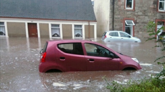 Images show the height of the flooding