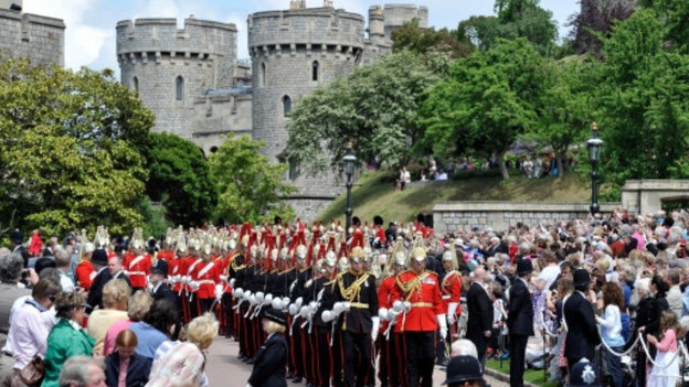 the procession before the annual Order of the Garter Service at St George's Chapel, Windsor Castle