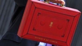 George Osborne with his Budget case outside 11 Downing Street