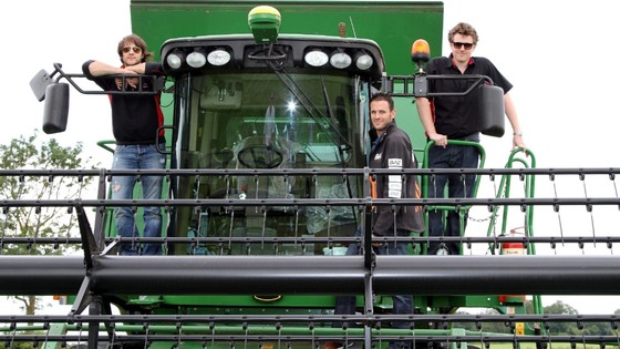 Rob Austin, Lea Wood and Ollie Jackson practice combine driving