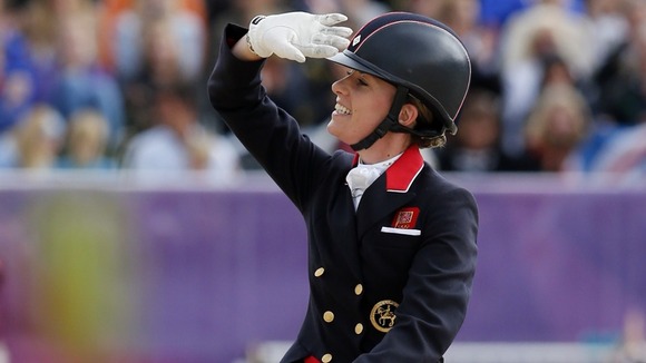 Britain's Charlotte Dujardin riding her horse Valegro