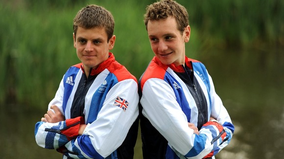 Team GB's medal-winning triathletes.