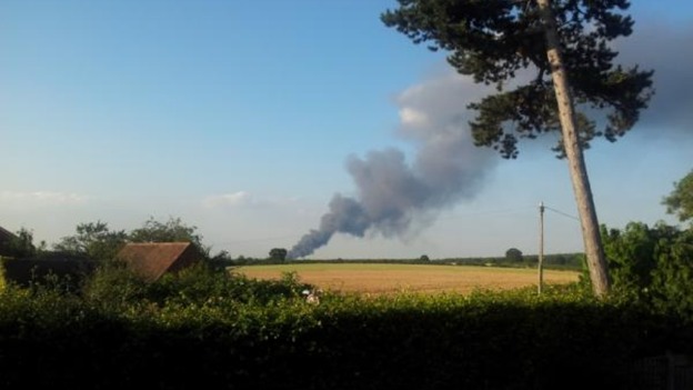 Fire as seen from Cubbington, Warwickshire