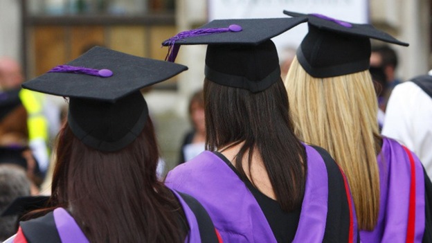 University students at graduation ceremony