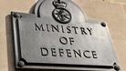 the sign for the Ministry of Defence's headquarters in Whitehall, London
