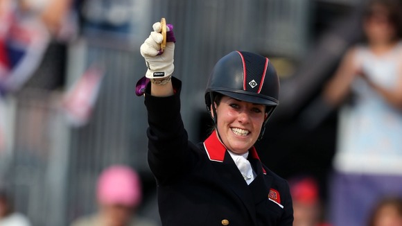 Great Britain's Charlotte Dujardin riding Valegro won gold in the equestrian dressage individual event.