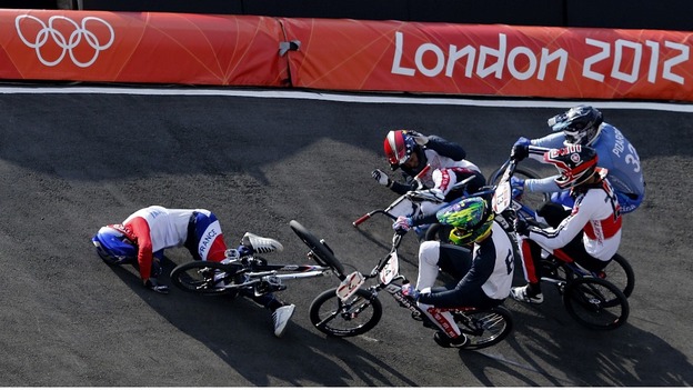 The accident happened in the men's BMX quarter-final run