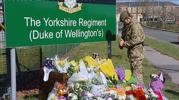 Tributes were laid at the 3rd Battalion the Yorkshire Regiment's barracks in Warminster