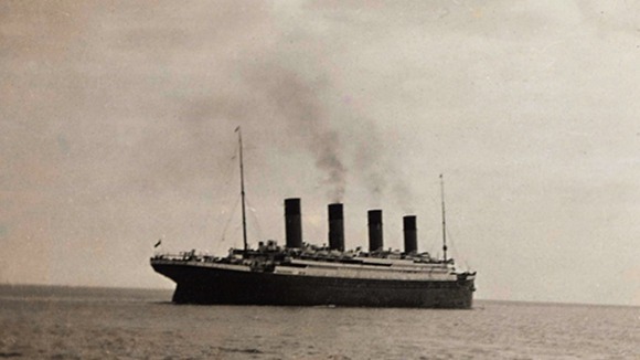 A photograph of the Titanic, believed to be the last known image of the ship.