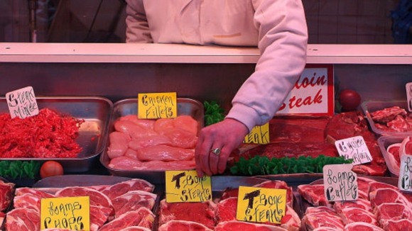 Red meat at a butchers