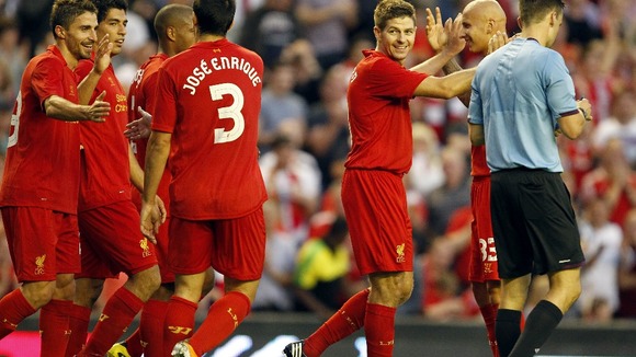 Luis Suarez was the inspiration as Liverpool cruised into the final qualifying round.