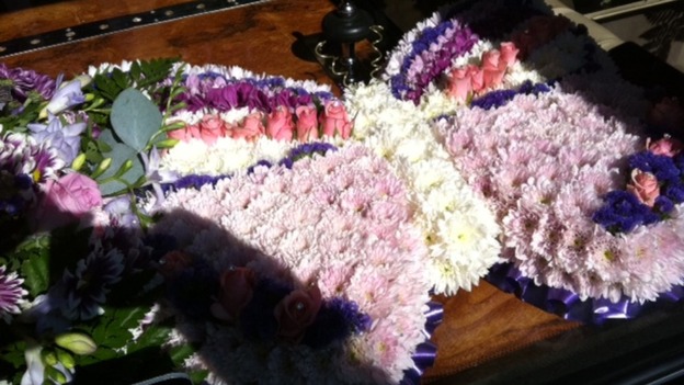 Flowers in the shape of a butterfly for Charlotte Blackman