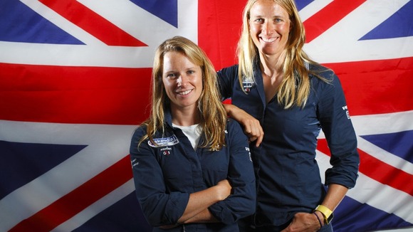 Saskia (right) with sailing partner Hannah Mills