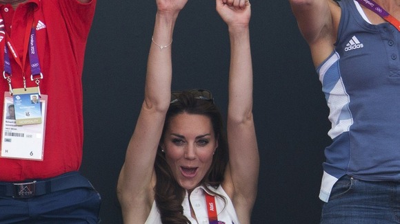 The Duchess of Cambridge pictured supporting Team GB on Friday.
