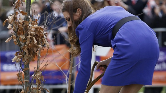The Duchess of Cambridge planting a tree
