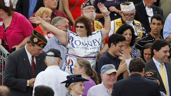 A supporter of Republican US presidential candidate Romney