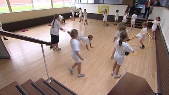 children exercising