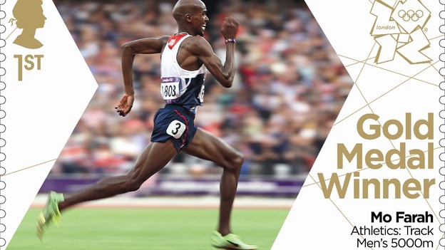 Mo Farah's second gold medal stamp