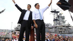 Republican Presidential candidate Mitt Romney (right) and US congressman Paul Ryan (left).