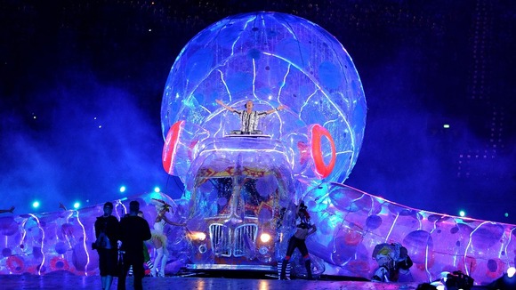 Fat Boy Slim performs during the Olympic Games Closing Ceremony
