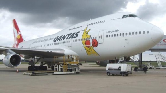 The plane which will fly the Australian Olympians home