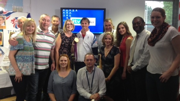 Members of the ITV Anglia team meet Ben