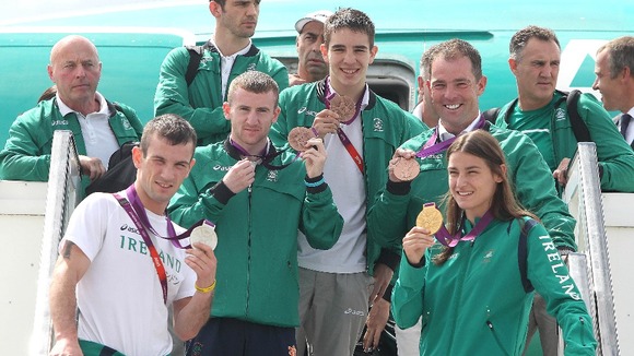 The Irish team arrive back in Dublin