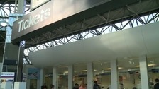 Railway station ticket sign