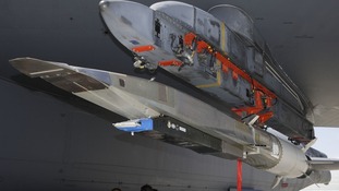 An X-51A WaveRider hypersonic flight test vehicle
