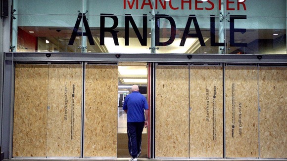 Boarded up Manchester Arndale