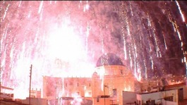 A rogue firework accidentally set off thousands of others in a Spanish church bell tower