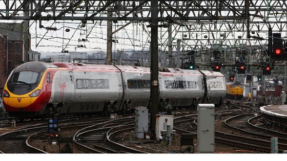 A Virgin train on the West Coast Main Line.