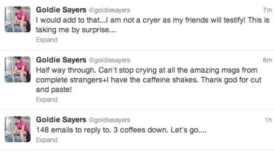 Goldie's tweets