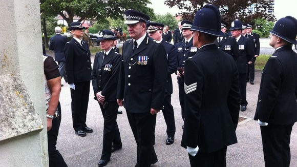 Senior police officers attend memorial service for Pc Dibell