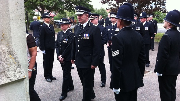 Senior police officers attend memorial service for Pc Dibell