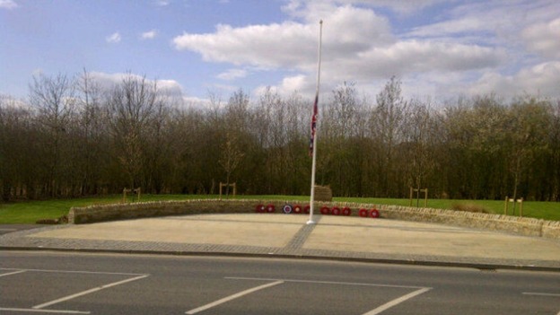 Flag flying at half mast