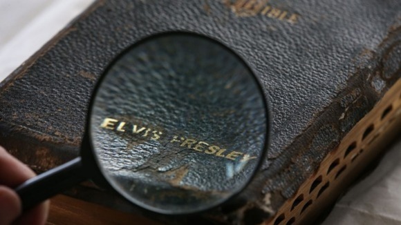 Sixteen hundred page bible that used to belong to Elvis Presley.