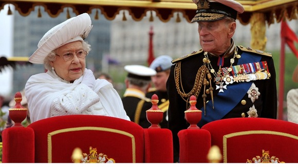 Queen Elizabeth II and Duke of Edinburgh onboard the Spirit of Chartwell during the Diamond Jubilee Pageant in June.