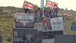 Team GB sailors on open-top bus tour