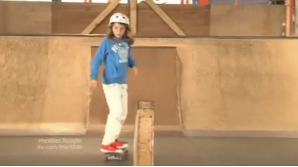Girl skateboarding